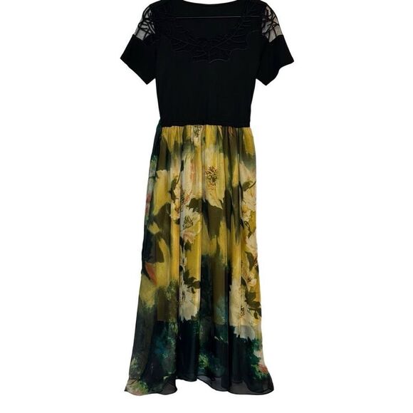 Queen Mulock Abstract Floral Dress M - Picture 2 of 7